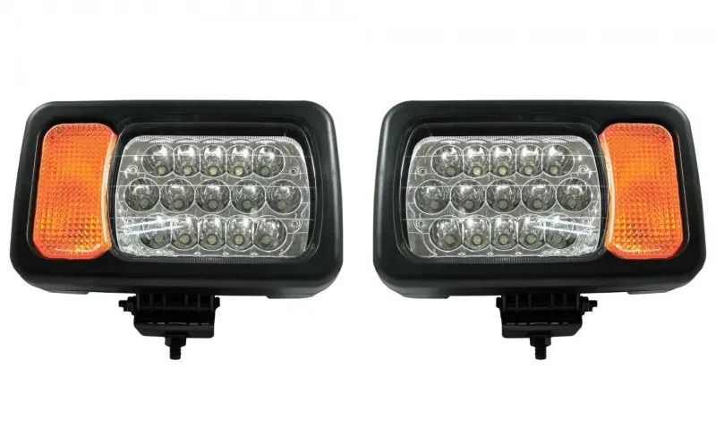 LED-Scheinwerfer-Set – Abblend-/Fernlicht, Blinker, Reflektor – geeignet für Traktor, Mähdrescher, Bagger u. a. – 16 LEDs