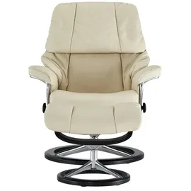 Stressless Relaxsessel Reno Leder 83 x 110 x 76 cm creme mit Hocker