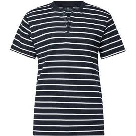 STREET ONE Gestreiftes Henleyshirt - blau