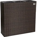 weles Raumteiler Pflanzkübel Polyrattan 76 x 26 x 73 cm braun