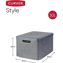 Curver Aufbewahrungskorb Curver Style L 44,5 x 0,0 x 0,0 cm grau