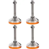 JUMELA Möbelfuß-Einsteller, Robustes Nivellierschraubenbein – M12 x 60 x 100 mm Gewinde, verstellbare Füße, Nivellierfuß for Möbel, mechanische Geräte. Basis mit 60 mm Durchmesser, 4 Stück