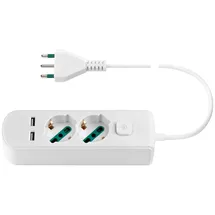 Vimar Multisocket 2 Universalsteckdosen + 2 Usb + S17+schalter weiß 0r00625.cc.b - Vimar