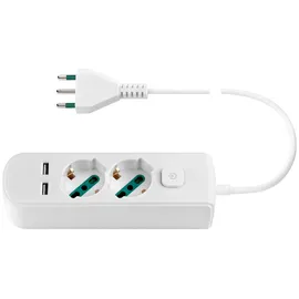 Vimar Multisocket 2 Universalsteckdosen + 2 Usb + S17+schalter weiß 0r00625.cc.b - Vimar