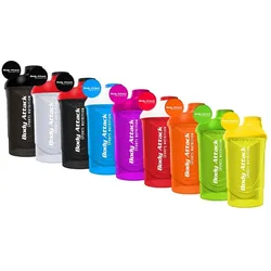 Body Attack - Sports Nutrition Protein Shaker 600ml Farbe Schwarz-Rot