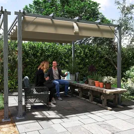 Outsunny Pergola 2,99 x 2,96 m Grau