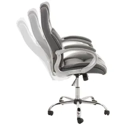 DELUKE® Bürostuhl SYDNEY - 113x66x70, Grau | Kunstleder | Metall Gestell | ergonomische Bürostühle Homeoffice Stuhl mit Rollen