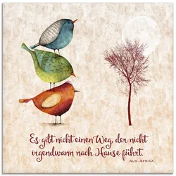 Glasbild ARTLAND "Lebensweisheit Zu Hause", beige (farbe bild(er): naturfarben), B:20cm H:20cm, Bilder, in verschiedenen Größen