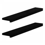vidaXL Fensterbank 90 x 15 x 2 cm 2 Stk. Massivholz Eiche dunkelbraun