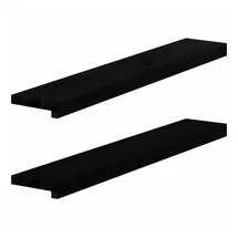 vidaXL Fensterbank 90 x 15 x 2 cm 2 Stk. Massivholz Eiche dunkelbraun