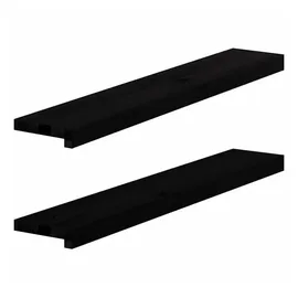 vidaXL Fensterbank 90 x 15 x 2 cm 2 Stk. Massivholz Eiche dunkelbraun