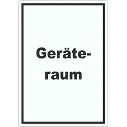 HB-Druck Geräteraum Aufkleber mit Text Schuppen hochkant A6 (105x148mm)