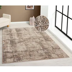 Teppich »Selin«, rechteckig, 9 mm Höhe, dezenter Glanz, Schrumpf-Garn-Effekt, im Vintage-Look, dichte Qualität, 15814949-3 braun 9 mm