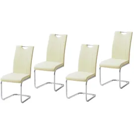 Hti-Living Esszimmerstuhl Kelly C Kunstleder beige 4er Set