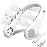 Wiederaufladbarer, Tragbarer Nackenventilator, 4 Geschwindigkeitsstufen, 5200-mah-akku Mit Led-anzeige, Usb-anschluss, Blattlos, Leiser Nackenventilator Mit 360°-luftstrom, Für Zuhause, Büro, Reisen U