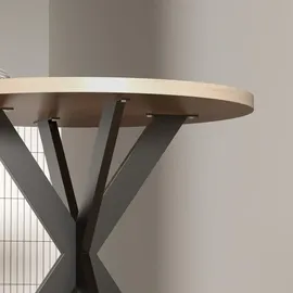 Homcom Küchentisch 75 x 75 x 75 cm rund braun
