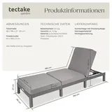 Tectake Sofia Sonnenliege 196 x 66 x 22 cm grau