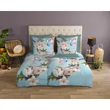 Good Morning Mayla Blume Blau 200 x 200 cm + 2 x 80 x 80 cm