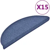 vidaXL 15 Stk. Treppenmatten Blau 56 x 17 x 3 cm