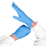Nitril Handschuhe, blau - INTCO Synguard - Größe L, puderfrei, lebensmittelecht - (100 Stück)