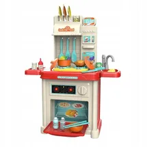 ebran trade KRUMAD Kinderküche Spielzeug ab 3 Jahre, Spielküche mit Backofen, Herd, Wasserhahn, Sound & Dampfeffekt, 42-teiliges Zubehör Set, Küchenspielze... - Bunt
