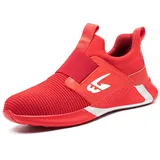 HLPGZL Sicherheitsschuhe Herren Leichte Arbeitsschuhe Damen rutschfeste Atmungsaktive Stahlkappenschuhe Schutzschuhe Rot 38 - 38 EU