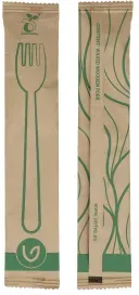 Verive Holzgabel, gewachst, 16 cm, einzeln verpackt, Hygienisch verpackte Einweggabel aus Holz, 1 Packung = 100 Stück