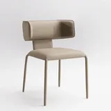 Esszimmerstuhl Leder Polsterstuhl Küchenstuhl Khaki C Lehne