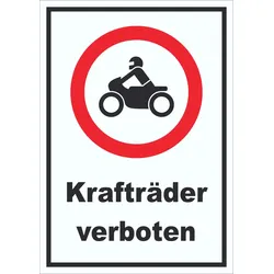Schild Verbot Krafträder A2 (420x594mm)