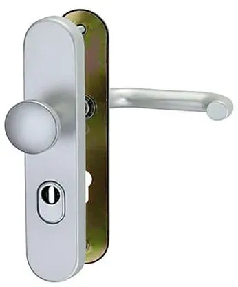 Schutz-Langschildgarnitur aus Aluminium mit Kernziehschutz (Ausführung: Färbung F1 Drückergarnitur 72 mm)