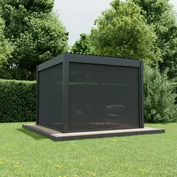 Ximax Seitenmarkise für Lamellendach Pergola Shade 300 cm dunkelgrau / dunkelgrau Elektrisch