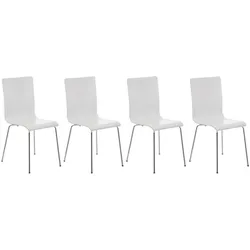 CLP 4er-Set  Wartezimmerstuhl PEPE mit ergonomisch geformten Holzsitz und Metallgestell I 4x Konferenzstuhl   In verschiedenen Farben erhältlich