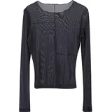 URBAN CLASSICS Ladies Exposed Seam Mesh Longsleeve Schwarz M