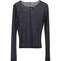 URBAN CLASSICS Ladies Exposed Seam Mesh Longsleeve Schwarz M