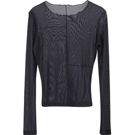 URBAN CLASSICS Ladies Exposed Seam Mesh Longsleeve Schwarz M