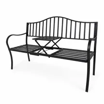Lemodo Gartenbank 147 x 49 x 96 cm Schwarz