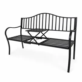 Lemodo Gartenbank 147 x 49 x 96 cm Schwarz