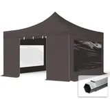 TOOLPORT Faltpavillon 4 x 4 m inkl. 4 Seitenteile Dunkelgrau
