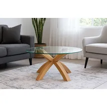 moebel-direkt-online Couchtisch rund Braun Eiche 0,0 x 0,0 cm