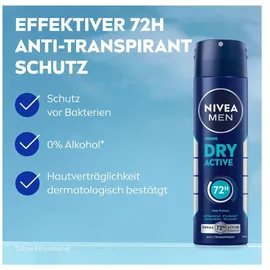 NIVEA Men Dry Active Deo Spray 6 x 150 ml