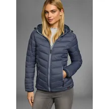 POLARINO Steppjacke POLARINO, Damen, Gr. 42, blau (rauchblau), Web, Obermaterial: 100% Polyamid. Futter: 100% Polyamid. Wattierung: 100% Polyester, eingefasste Kante, Jacken Steppjacke, Übergangsjacke für kühle Tage, aus leichtem Webmaterial
