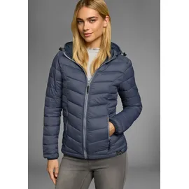 POLARINO Steppjacke POLARINO, Damen, Gr. 42, blau (rauchblau), Web, Obermaterial: 100% Polyamid. Futter: 100% Polyamid. Wattierung: 100% Polyester, eingefasste Kante, Jacken Steppjacke, Übergangsjacke für kühle Tage, aus leichtem Webmaterial