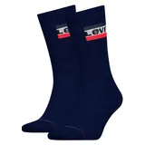 Levi's Levi's® Socken LEVIS REGULAR CUT SPRTWR LOGO 2P (Packung, 2-Paar, 2er Pack) mit breitem Logobund blau 35-38