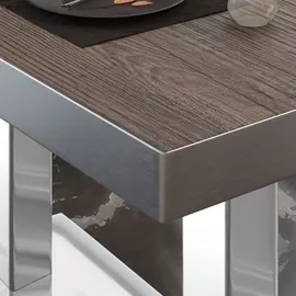 GGM Möbel Bistro Loungetisch 110 x 60 x 41 cm Light Wenge/Edelstahl