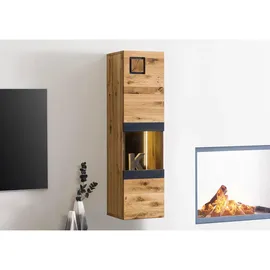 MASSIVMOEBEL24.DE Hängevitrine 33 x 33,5 x 123 cm Wildeiche