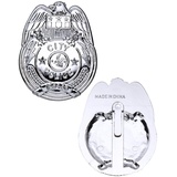 Amakando Polizeiabzeichen Polizei Erkennungsmarke Silber Polizeimarke Anstecker Police Badge Scherzartikel Dienstmarke Polizisten Marke Accessoire