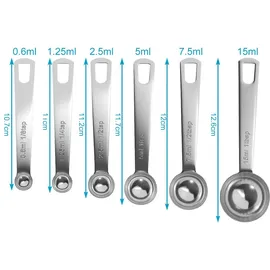 Intirilife Messlöffel Set aus Edelstahl in Silber - 1 Esslöffel - 1/8 Teelöffel