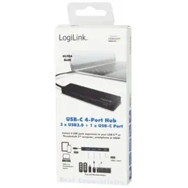 Logilink UA0311 4 Port USB-C USB 3.2 Gen 2) Multiport Hub Schwarz