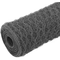 vidaXL Drahtzaun Stahl mit PVC-Beschichtung 25x0,75 m Grau