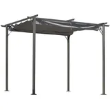 Outsunny Pergola schwarz Metall, B/H: ca. 300x230 cm, - schwarz, grau